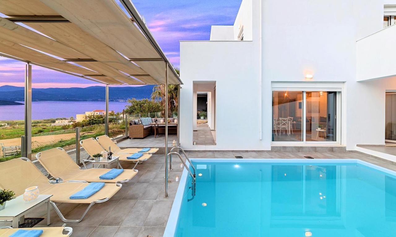 Cretan Sunset Villa Heated Pool Dhramia Exterior photo