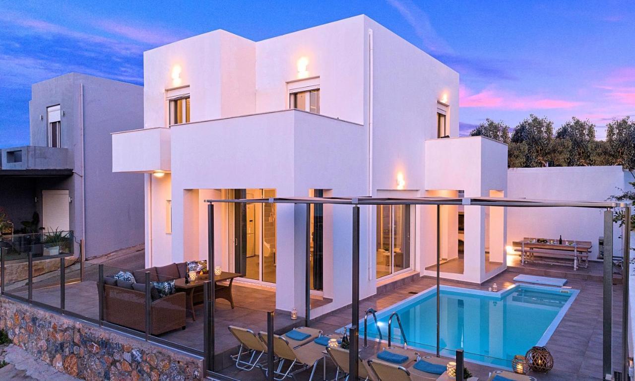 Cretan Sunset Villa Heated Pool Dhramia Exterior photo